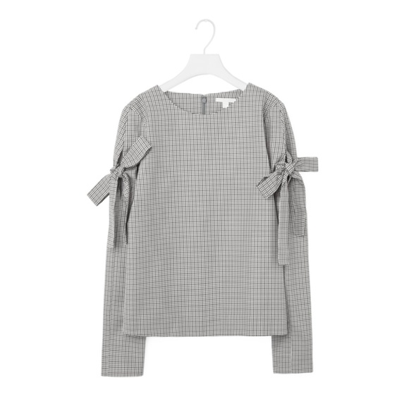 COS houndstooth top with sleeve ties - Picture 3 of 7